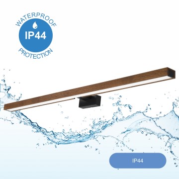 Brilagi - Φωτισμός καθρέφτη μπάνιου LED WOODY MIRROR LED/15W/230V 90 cm IP44 δρυς κερασιά/μαύρο
