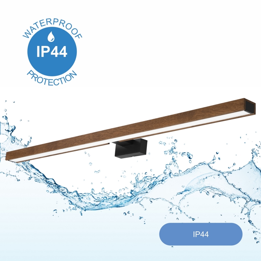 Brilagi - Φωτισμός καθρέφτη μπάνιου LED WOODY MIRROR LED/15W/230V 90 cm IP44 δρυς κερασιά/μαύρο