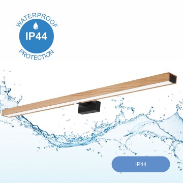 Brilagi - Φωτισμός καθρέφτη μπάνιου LED WOODY MIRROR LED/15W/230V 90 cm IP44 δρυς/μαύρο