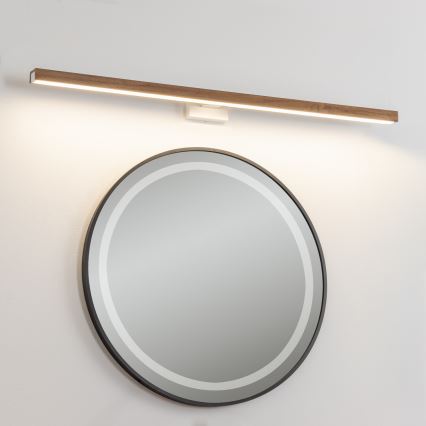 Brilagi - Φωτισμός καθρέφτη μπάνιου LED WOODY MIRROR LED/15W/230V 90 cm IP44 δρυς κερασιά/λευκό