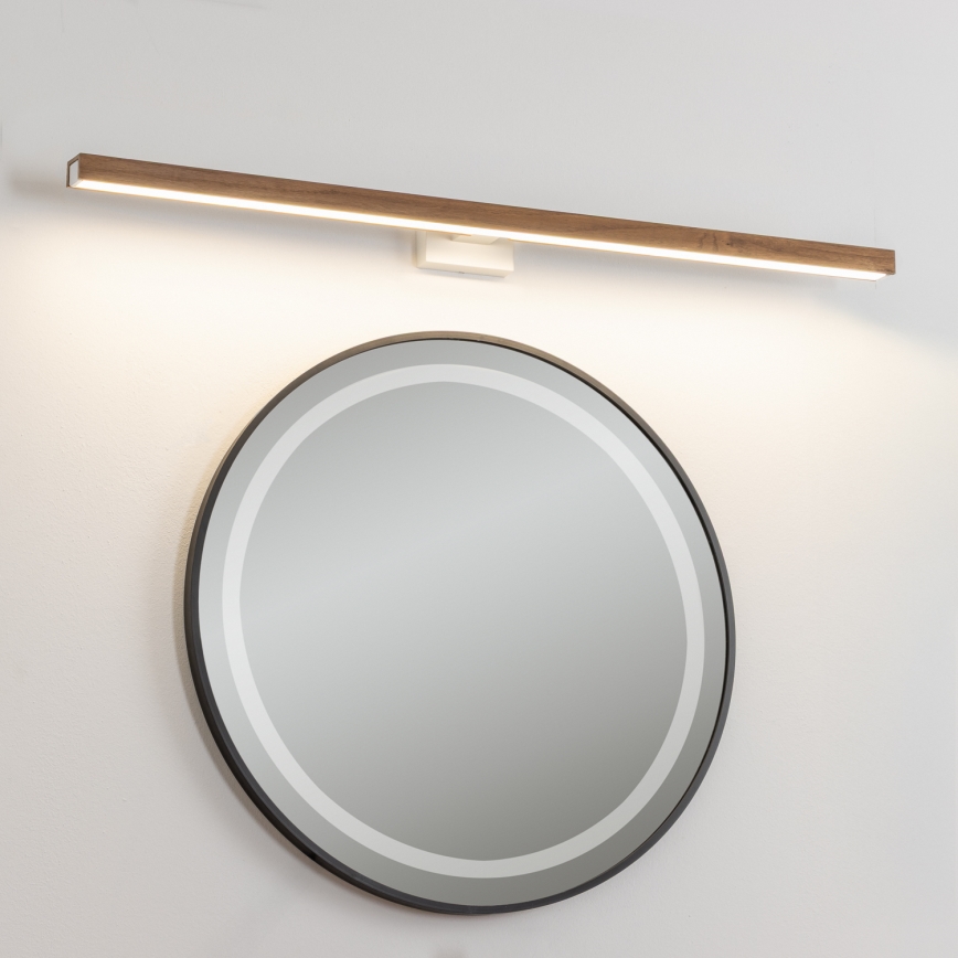 Brilagi - Φωτισμός καθρέφτη μπάνιου LED WOODY MIRROR LED/15W/230V 90 cm IP44 δρυς κερασιά/λευκό