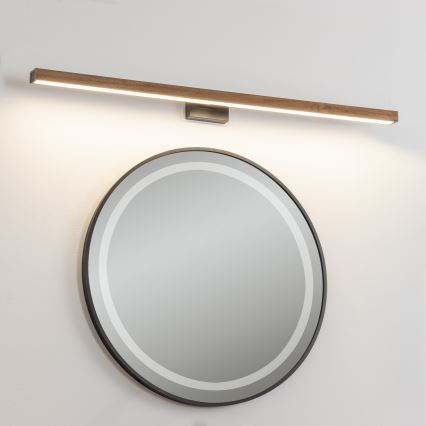 Brilagi - Φωτισμός καθρέφτη μπάνιου LED WOODY MIRROR LED/15W/230V 90 cm IP44 δρυς κερασιά/μαύρο
