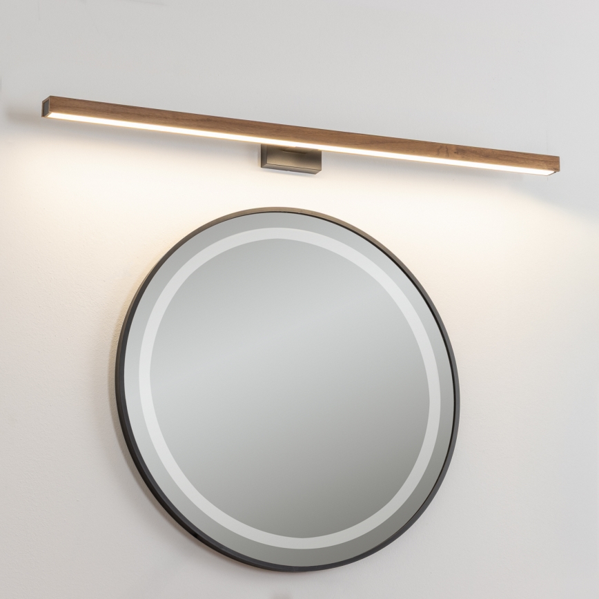 Brilagi - Φωτισμός καθρέφτη μπάνιου LED WOODY MIRROR LED/15W/230V 90 cm IP44 δρυς κερασιά/μαύρο