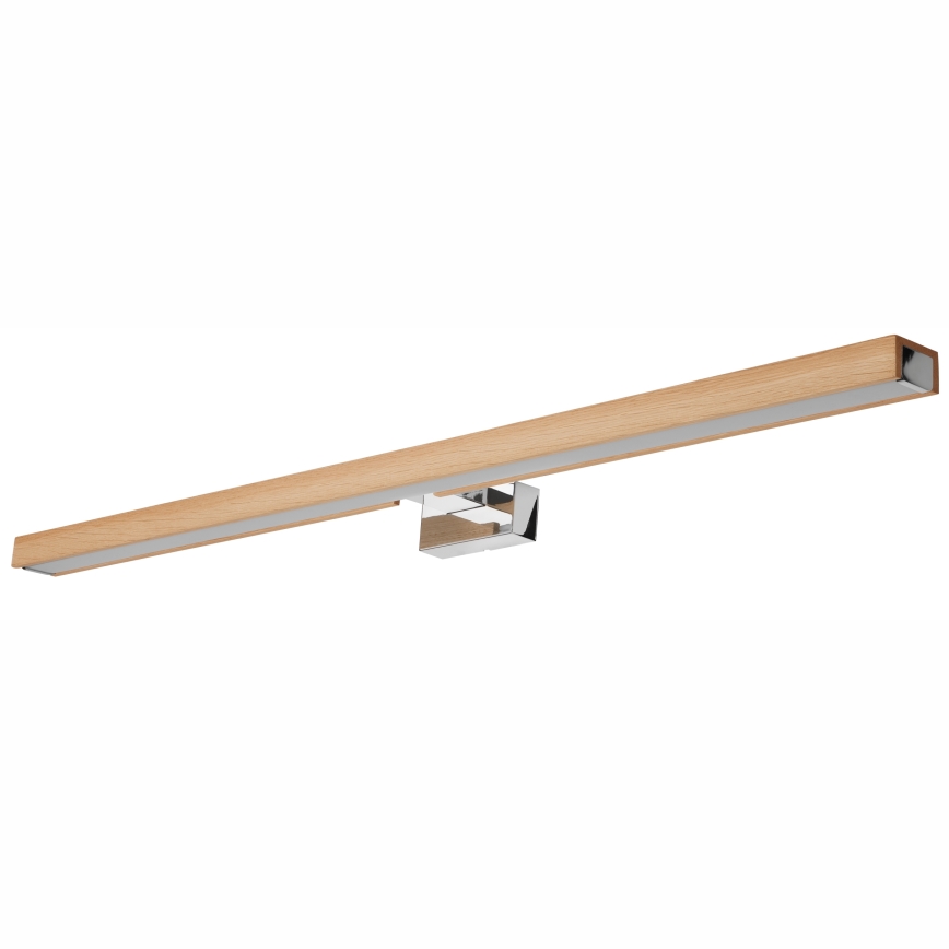 Brilagi - Φωτισμός καθρέφτη μπάνιου LED WOODY MIRROR LED/15W/230V 90 cm IP44 δρυς/γυαλιστερό χρώμιο