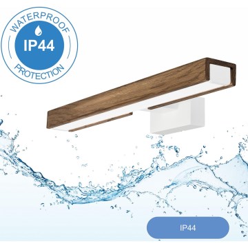 Brilagi - Φωτισμός καθρέφτη μπάνιου LED WOODY MIRROR LED/8W/230V 40 cm IP44 δρυς καρυδιά/λευκό