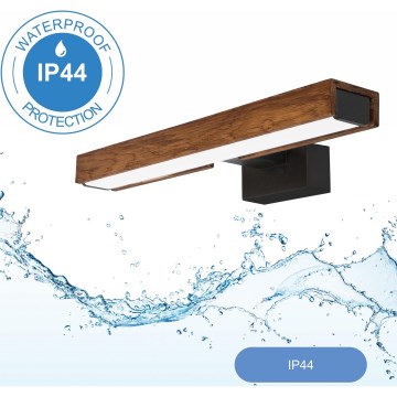 Brilagi - Φωτισμός καθρέφτη μπάνιου LED WOODY MIRROR LED/8W/230V 40 cm IP44 δρυς κερασιά/μαύρο