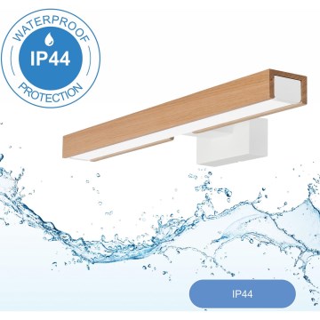 Brilagi - Φωτισμός καθρέφτη μπάνιου LED WOODY MIRROR LED/8W/230V 40 cm IP44 δρυς/λευκό