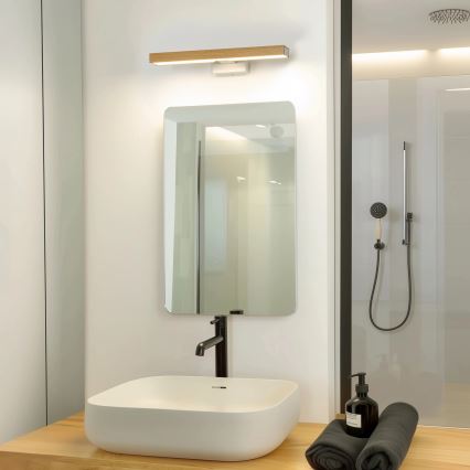 Brilagi - Φωτισμός καθρέφτη μπάνιου LED WOODY MIRROR LED/8W/230V 40 cm IP44 δρυς/λευκό