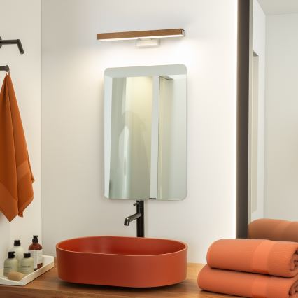 Brilagi - Φωτισμός καθρέφτη μπάνιου LED WOODY MIRROR LED/8W/230V 40 cm IP44 δρυς κερασιά/λευκό