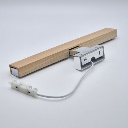 Brilagi - Φωτισμός καθρέφτη μπάνιου LED WOODY MIRROR LED/8W/230V 40 cm IP44 δρυς/γυαλιστερό χρώμιο