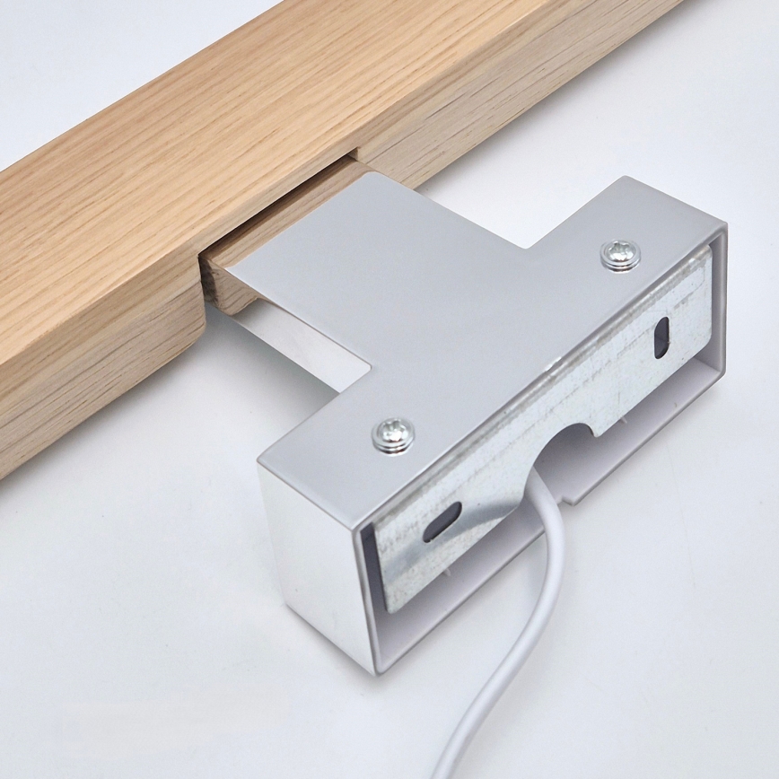 Brilagi - Φωτισμός καθρέφτη μπάνιου LED WOODY MIRROR LED/8W/230V 40 cm IP44 δρυς/γυαλιστερό χρώμιο