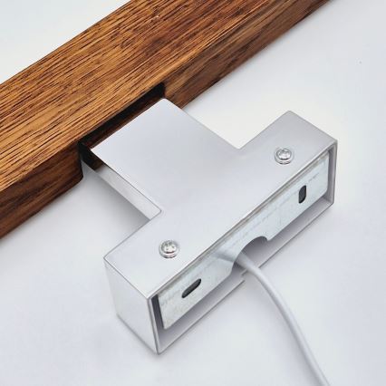 Brilagi - Φωτισμός καθρέφτη μπάνιου LED WOODY MIRROR LED/8W/230V 40 cm IP44 δρυς κερασιά/γυαλιστερό χρώμιο