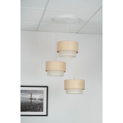 Brilagi - Φωτιστικό οροφής με καλώδιο ARIZONA BOHO 3xE27/15W/230V μπεζ/λευκό