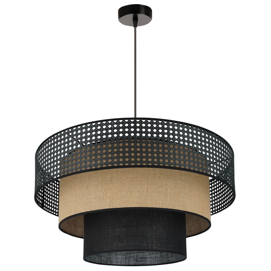 Brilagi - Φωτιστικό οροφής με καλώδιο DAKOTA LUNETA 1xE27/15W/230V διάμ. 60 εκ. μαύρο/ρατάν