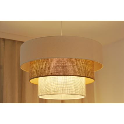 Brilagi - Φωτιστικό οροφής με καλώδιο DENVER LUNETA 1xE27/15W/230V διάμ. 45 εκ. μπεζ/καφέ/κρεμ
