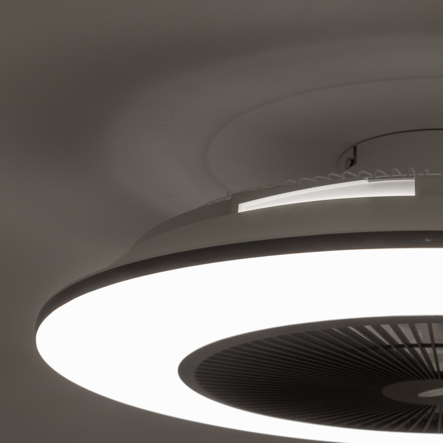 Brilagi - LED Dimmable φωτιστικό με ανεμιστήρα AURA LED/38W/230V 3000-6000K μαύρο + τηλεχειριστήριο