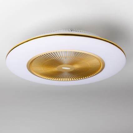 Brilagi - Φωτιστικό LED Dimmable με ανεμιστήρα AURA LED/38W/230V 3000-6000K χρυσό + τηλεχειριστήριο