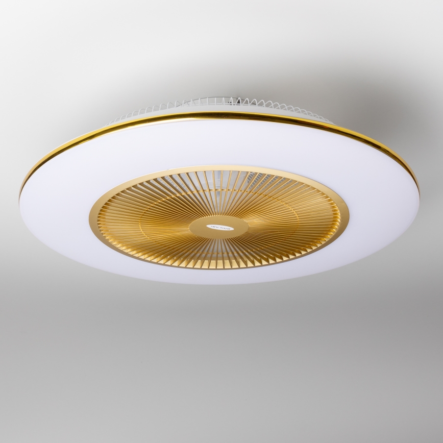 Brilagi - Φωτιστικό LED Dimmable με ανεμιστήρα AURA LED/38W/230V 3000-6000K χρυσό + τηλεχειριστήριο