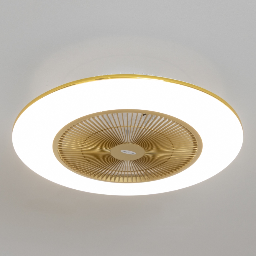 Brilagi - Φωτιστικό LED Dimmable με ανεμιστήρα AURA LED/38W/230V 3000-6000K χρυσό + τηλεχειριστήριο