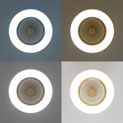 Brilagi - Φωτιστικό LED Dimmable με ανεμιστήρα AURA LED/38W/230V 3000-6000K χρυσό + τηλεχειριστήριο