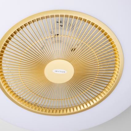 Brilagi - Φωτιστικό LED Dimmable με ανεμιστήρα AURA LED/38W/230V 3000-6000K χρυσό + τηλεχειριστήριο
