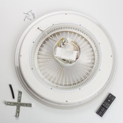 Brilagi - LED Dimmable φωτιστικό με ανεμιστήρα RONDA LED/48W/230V 3000-6000K ασημί + τηλεχειριστήριο