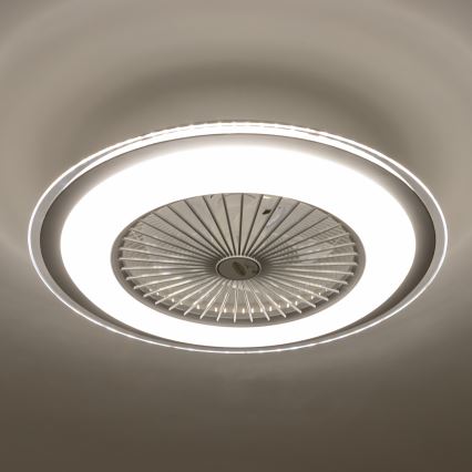 Brilagi - LED Dimmable φωτιστικό με ανεμιστήρα RONDA LED/48W/230V 3000-6000K ασημί + τηλεχειριστήριο