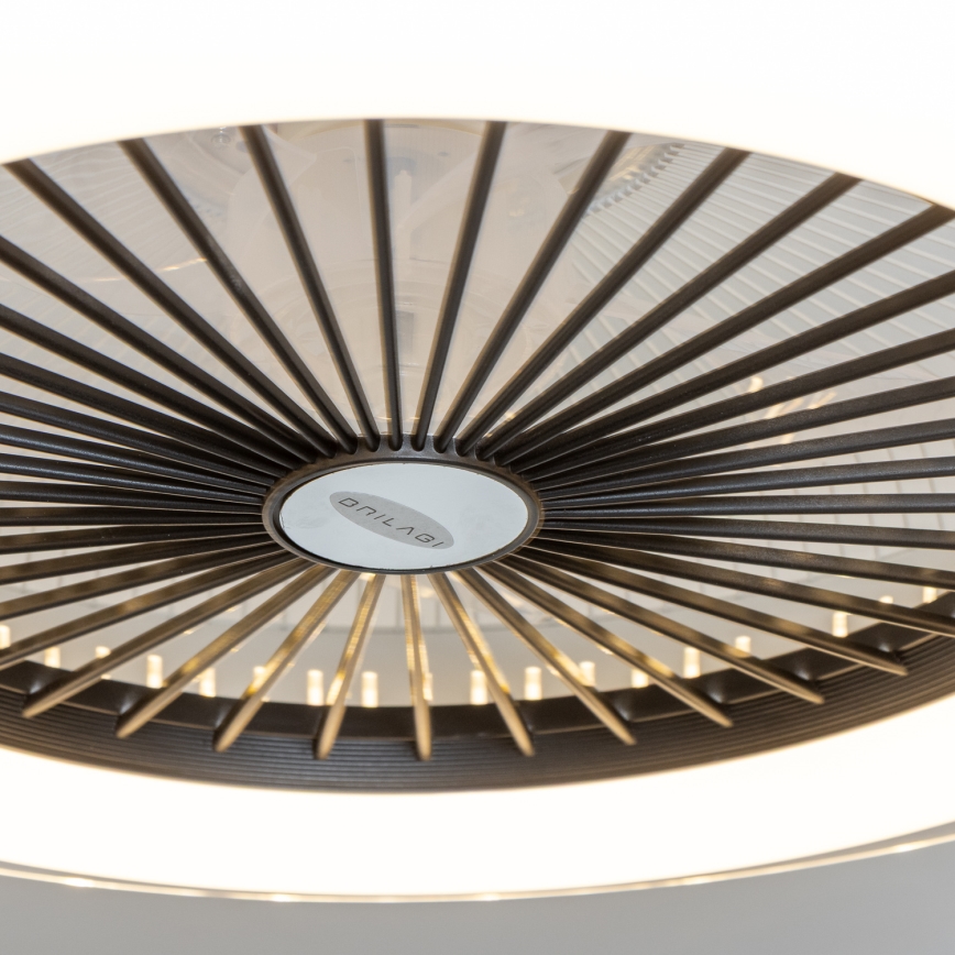 Brilagi - LED Dimmable φωτιστικό με ανεμιστήρα RONDA LED/48W/230V 3000-6000K μαύρο + τηλεχειριστήριο