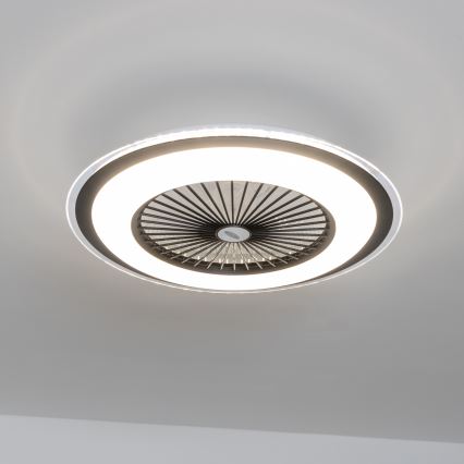 Brilagi - LED Dimmable φωτιστικό με ανεμιστήρα RONDA LED/48W/230V 3000-6000K μαύρο + τηλεχειριστήριο