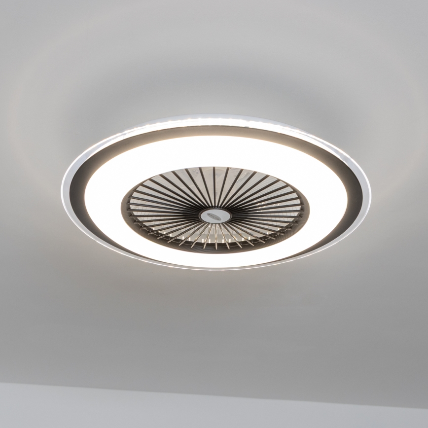 Brilagi - LED Dimmable φωτιστικό με ανεμιστήρα RONDA LED/48W/230V 3000-6000K μαύρο + τηλεχειριστήριο