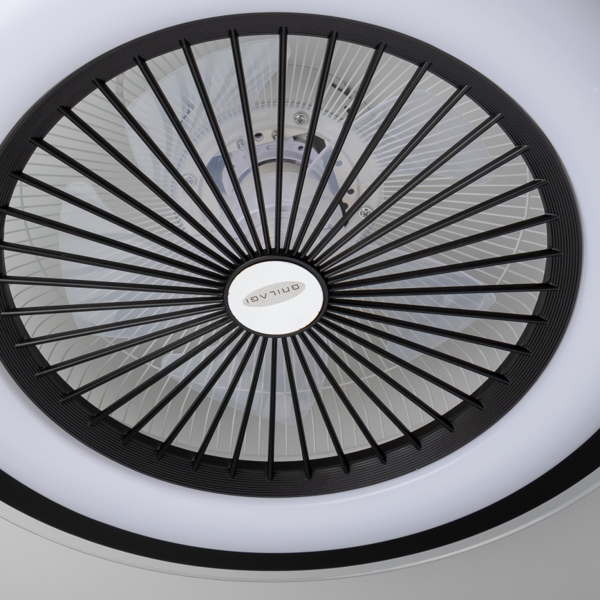 Brilagi - LED Dimmable φωτιστικό με ανεμιστήρα RONDA LED/48W/230V 3000-6000K μαύρο + τηλεχειριστήριο