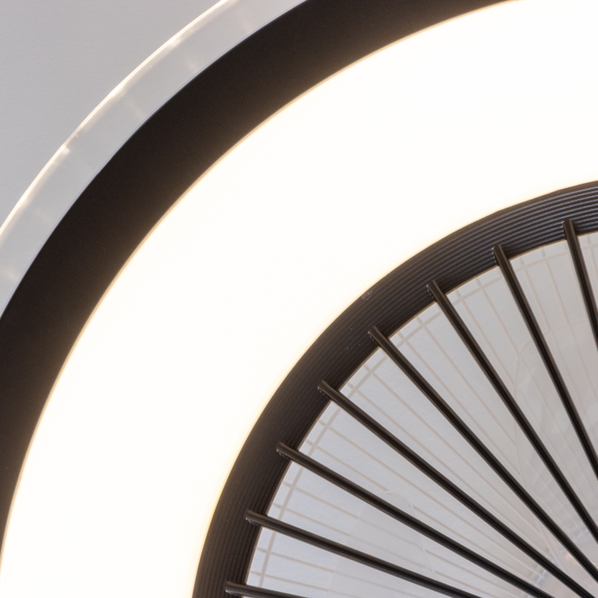 Brilagi - LED Dimmable φωτιστικό με ανεμιστήρα RONDA LED/48W/230V 3000-6000K μαύρο + τηλεχειριστήριο