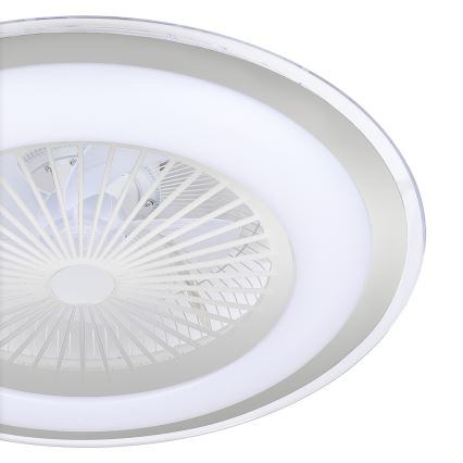 Brilagi - Φωτιστικό οροφής LED Dimmable με ανεμιστήρα RONDA LED/65W/230V 3000-6500K ασημί + τηλεχειριστήριο