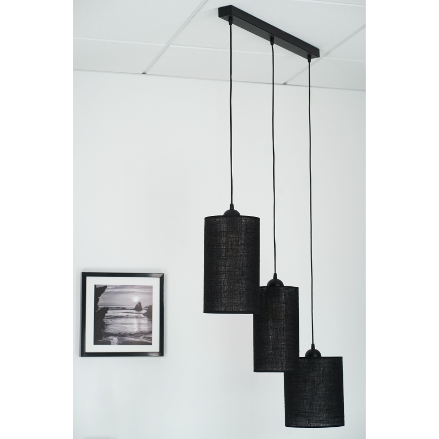 Brilagi - Φωτιστικό οροφής με καλώδιο TUBES 3xE27/15W/230V μαύρο