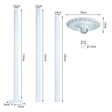 Brilagi - Φωτιστικό δρόμου LED URBANSPARK LED/120W/230V λευκό IP65