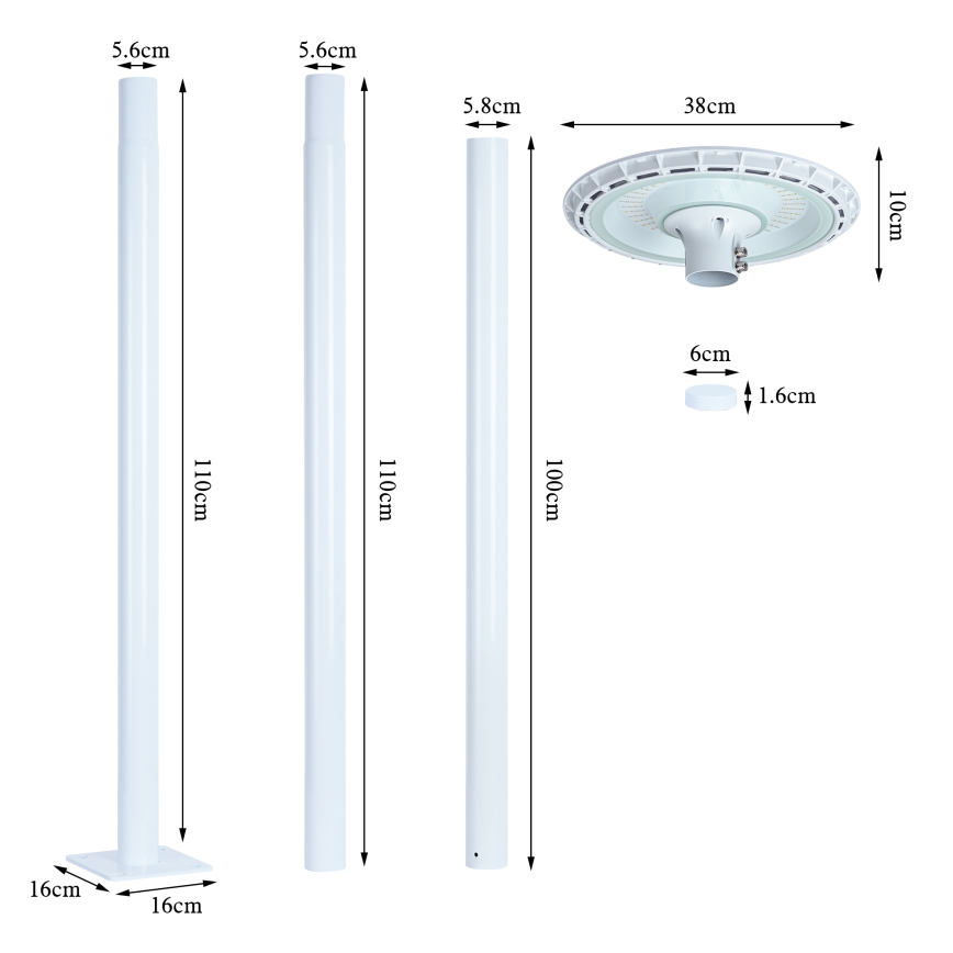 Brilagi - Φωτιστικό δρόμου LED URBANSPARK LED/120W/230V λευκό IP65