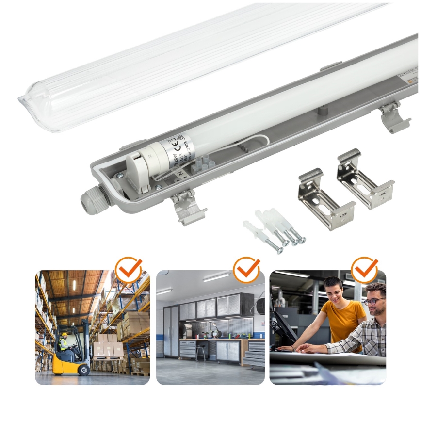 Brilagi - Φωτιστικό εργασίας φθορίου LED OPTIMA T8 1xG13/18W/230V 4000K IP65 128 cm