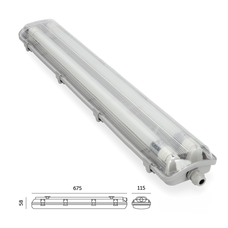 Brilagi - LED heavy-duty φθορισμού φωστικό OPTIMA T8 2xG13/9W/230V 4000K IP65 67,5 cm
