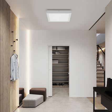 Brilagi - Φωτιστικό οροφής μπάνιου dimming LED FRAME SMART LED/24W/230V 30x30 cm 3000-6000K IP44 λευκό + τηλεχειριστήριο