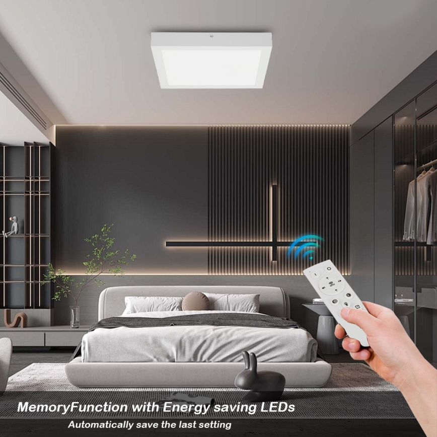 Brilagi - Φωτιστικό οροφής μπάνιου dimming LED FRAME SMART LED/24W/230V 30x30 cm 3000-6000K IP44 λευκό + τηλεχειριστήριο