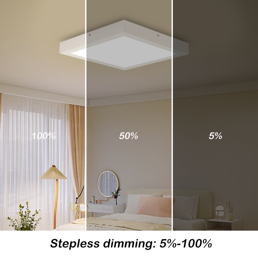 Brilagi - Φωτιστικό οροφής μπάνιου dimming LED FRAME SMART LED/24W/230V 30x30 cm 3000-6000K IP44 λευκό + τηλεχειριστήριο