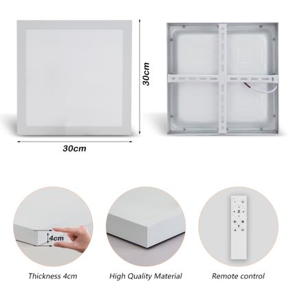 Brilagi - Φωτιστικό οροφής μπάνιου dimming LED FRAME SMART LED/24W/230V 30x30 cm 3000-6000K IP44 λευκό + τηλεχειριστήριο
