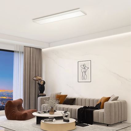 Brilagi - Φωτιστικό οροφής μπάνιου dimming LED FRAME SMART LED/50W/230V 120x30 cm 3000-6000K IP44 ασημί + τηλεχειριστήριο