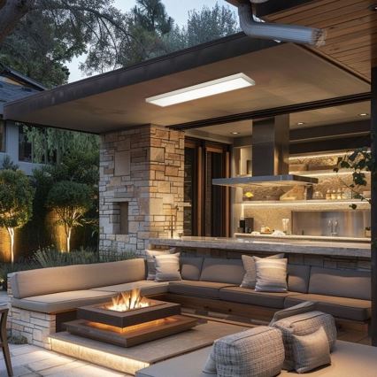 Brilagi - Φωτιστικό οροφής μπάνιου dimming LED FRAME SMART LED/50W/230V 120x30 cm 3000-6000K IP44 ασημί + τηλεχειριστήριο
