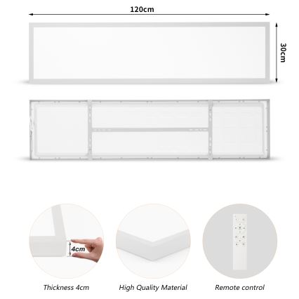 Brilagi - Φωτιστικό οροφής μπάνιου dimming LED FRAME SMART LED/50W/230V 120x30 cm 3000-6000K IP44 ασημί + τηλεχειριστήριο