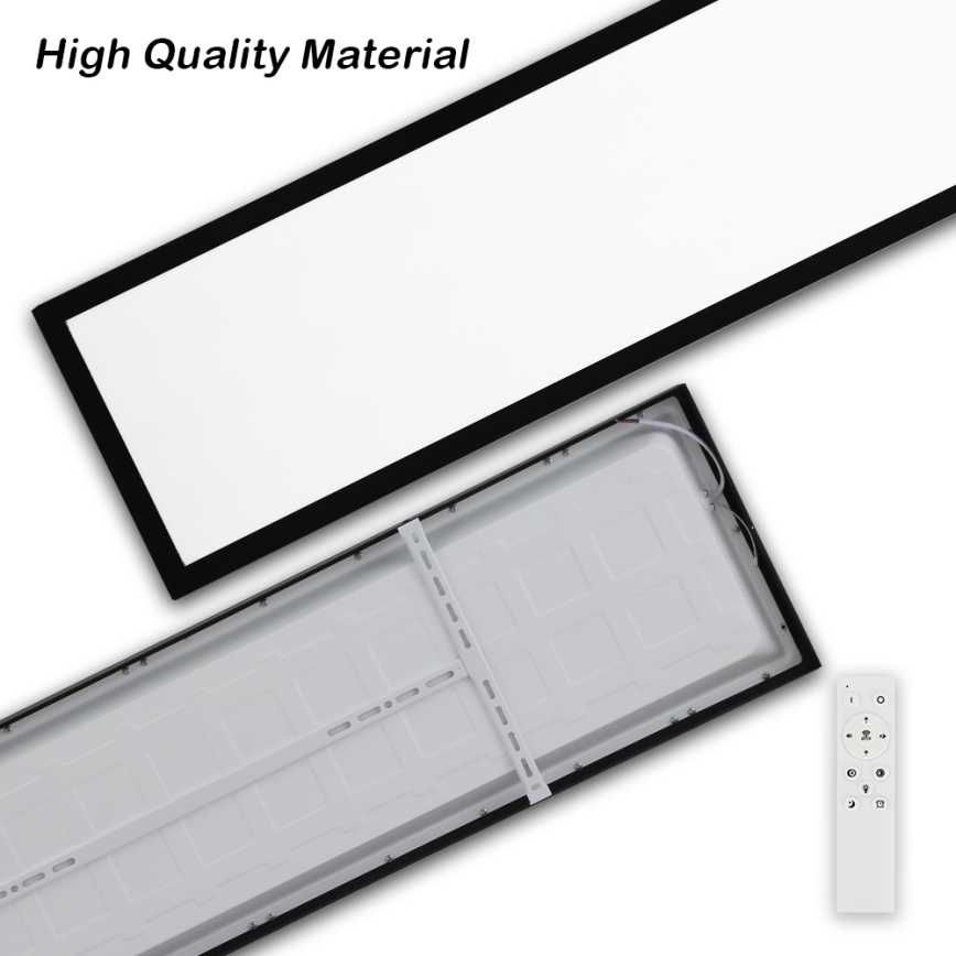 Brilagi - Φωτιστικό οροφής μπάνιου dimming LED FRAME SMART LED/50W/230V 30x120 cm 3000-6000K IP44 μαύρο + τηλεχειριστήριο