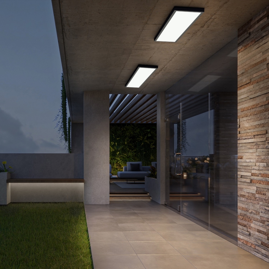 Brilagi - Φωτιστικό οροφής μπάνιου dimming LED FRAME SMART LED/50W/230V 30x120 cm 3000-6000K IP44 μαύρο + τηλεχειριστήριο