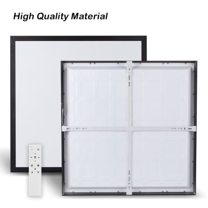 Brilagi - Φωτιστικό οροφής μπάνιου dimming LED FRAME SMART LED/50W/230V 60x60 cm 3000-6000K IP44 μαύρο + τηλεχειριστήριο