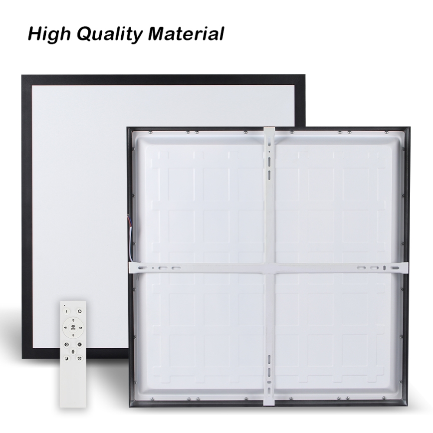 Brilagi - Φωτιστικό οροφής μπάνιου dimming LED FRAME SMART LED/50W/230V 60x60 cm 3000-6000K IP44 μαύρο + τηλεχειριστήριο