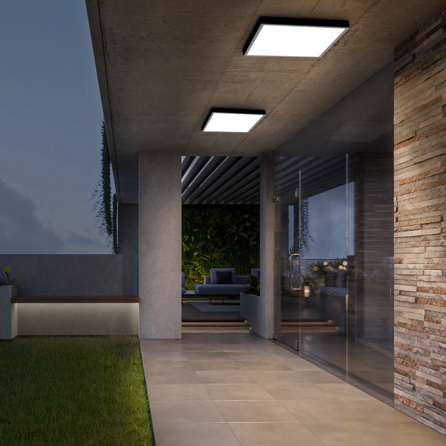 Brilagi - Φωτιστικό οροφής μπάνιου dimming LED FRAME SMART LED/50W/230V 60x60 cm 3000-6000K IP44 μαύρο + τηλεχειριστήριο
